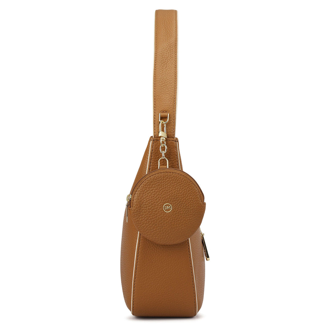 Medium Wax Leather Hobo - Caramel