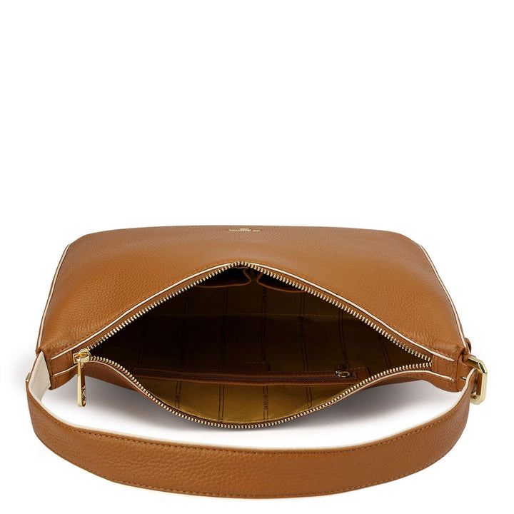 Medium Wax Leather Hobo - Caramel