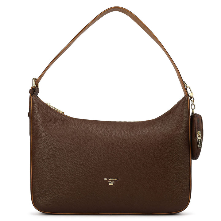 Medium Wax Leather Hobo - Mocha