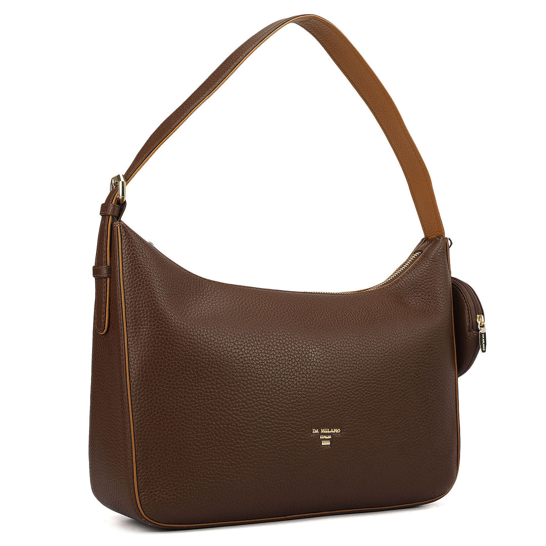 Medium Wax Leather Hobo - Mocha