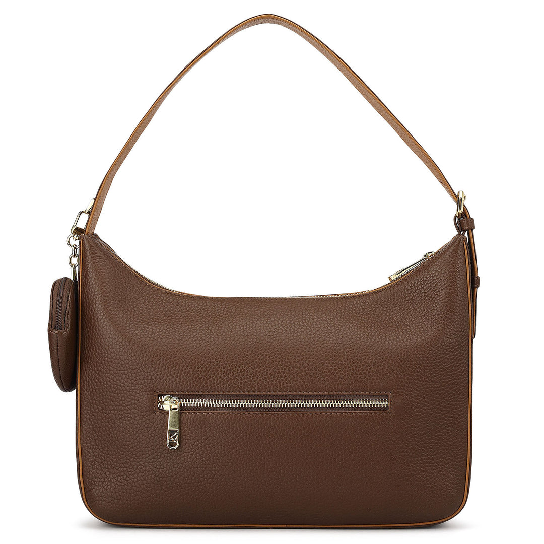 Medium Wax Leather Hobo - Mocha