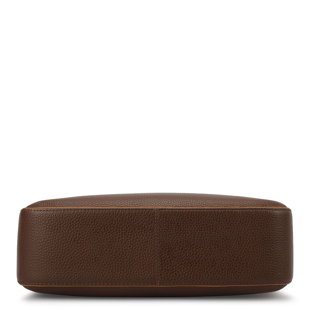 Medium Wax Leather Hobo - Mocha