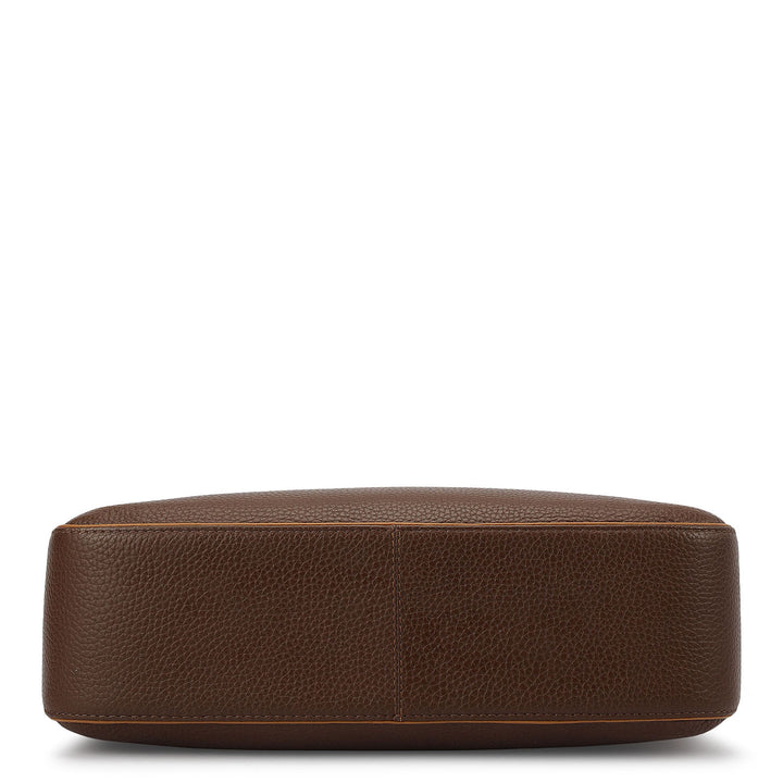 Medium Wax Leather Hobo - Mocha