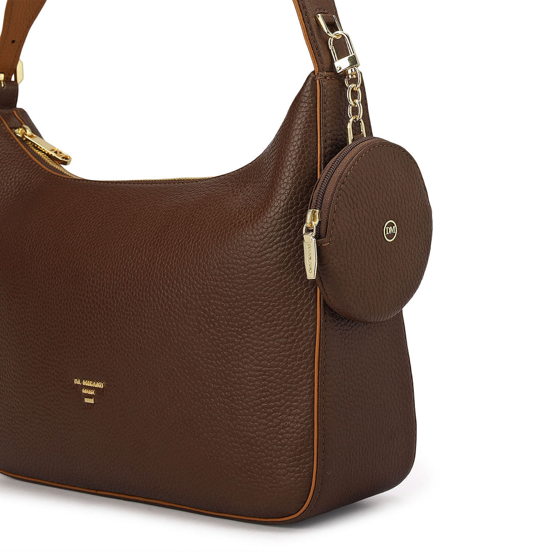 Medium Wax Leather Hobo - Mocha