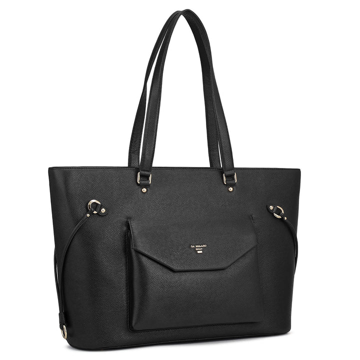 Large Franzy Leather Tote - Black