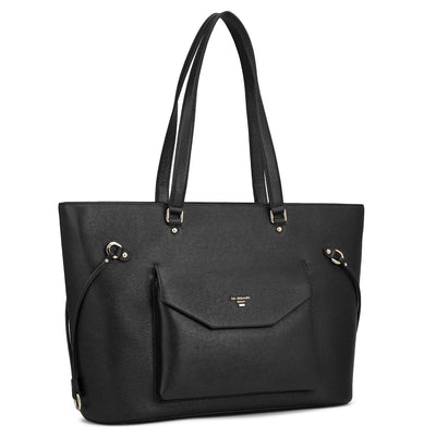Large Franzy Leather Tote - Black