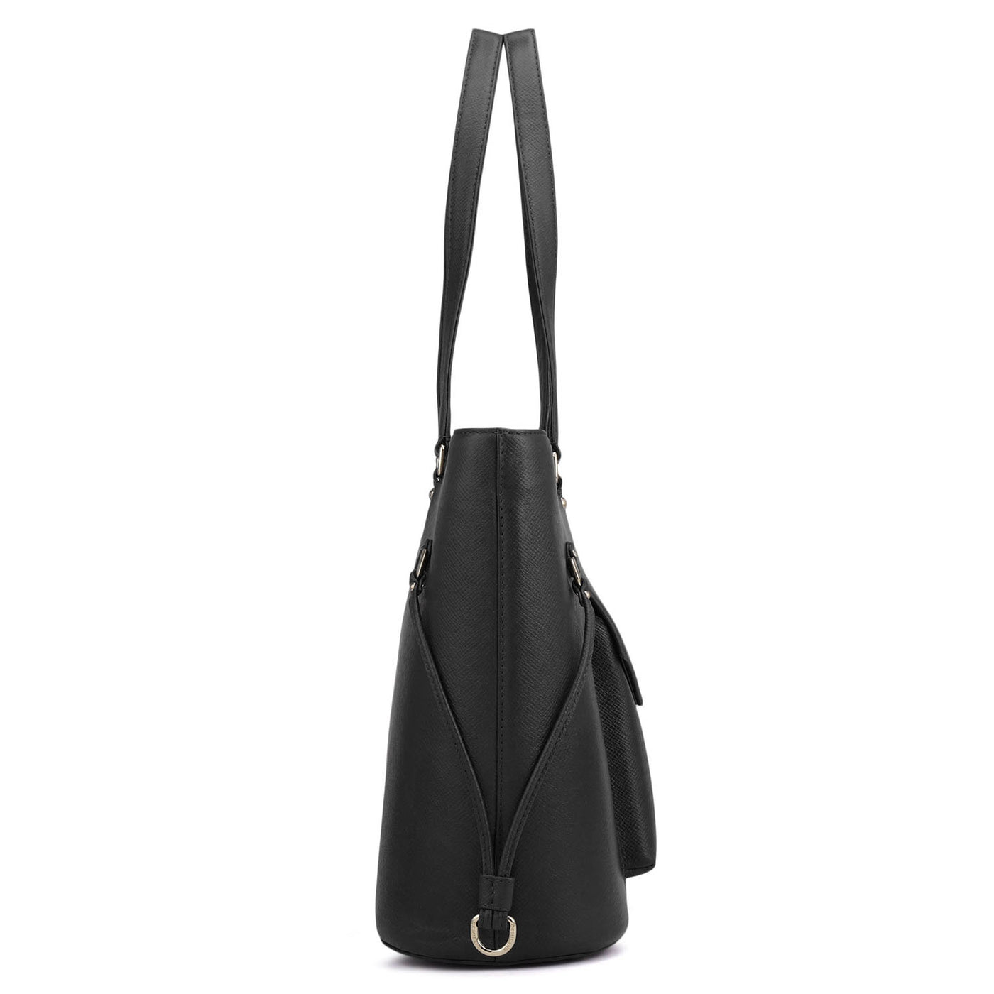 Large Franzy Leather Tote - Black