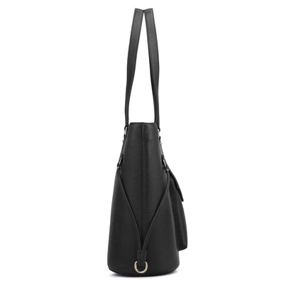 Large Franzy Leather Tote - Black