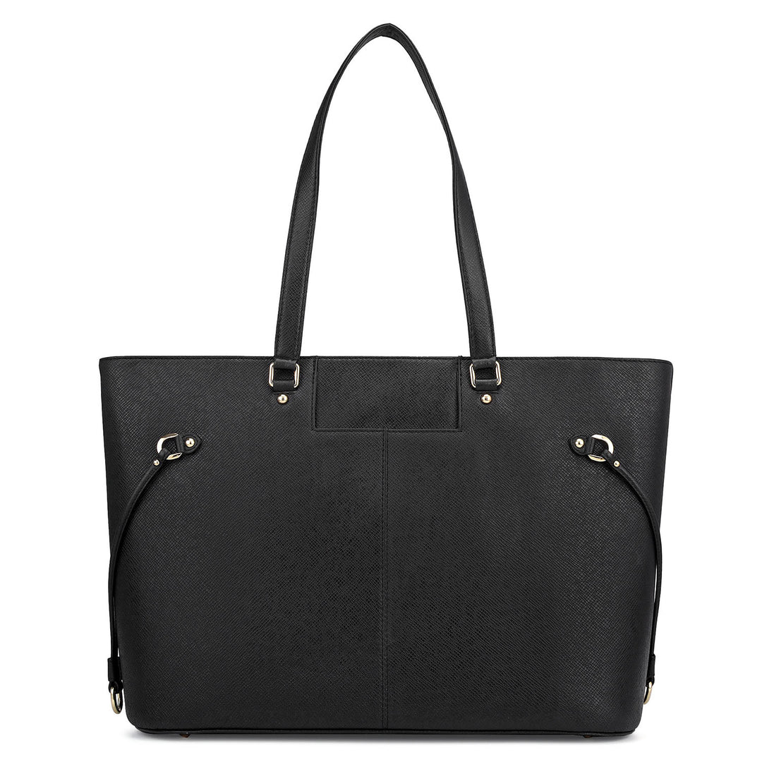 Large Franzy Leather Tote - Black