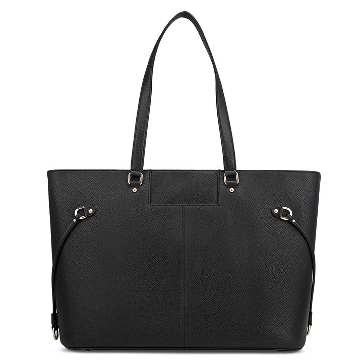 Large Franzy Leather Tote - Black
