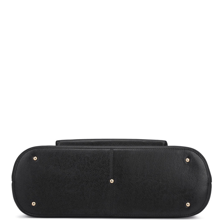 Large Franzy Leather Tote - Black