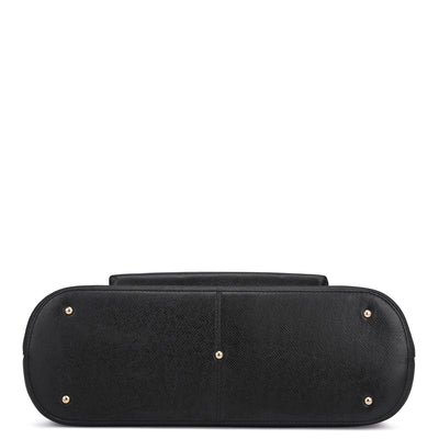 Large Franzy Leather Tote - Black