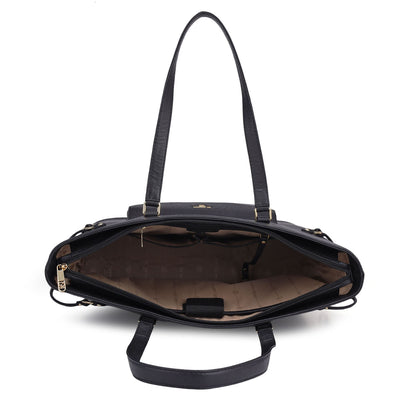 Large Franzy Leather Tote - Black
