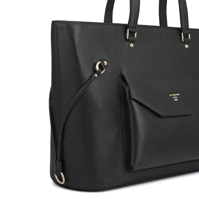 Large Franzy Leather Tote - Black