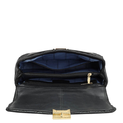 Medium Quilting Leather Shoulder Bag - Black