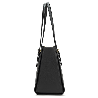 Small Franzy Leather Shoulder Bag - Black