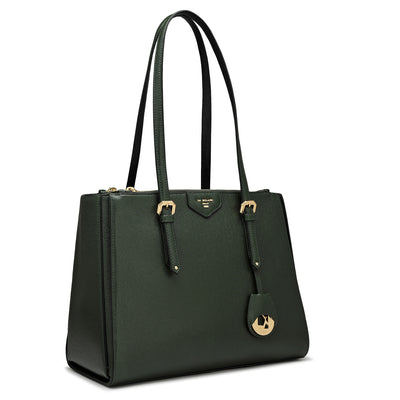 Small Franzy Leather Shoulder Bag - Petrol Green