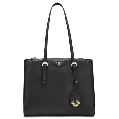 Medium Franzy Leather Shoulder Bag - Black