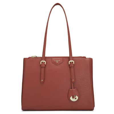 Medium Franzy Leather Shoulder Bag - Brick