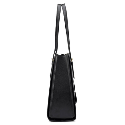 Large Franzy Leather Shoulder Bag - Black