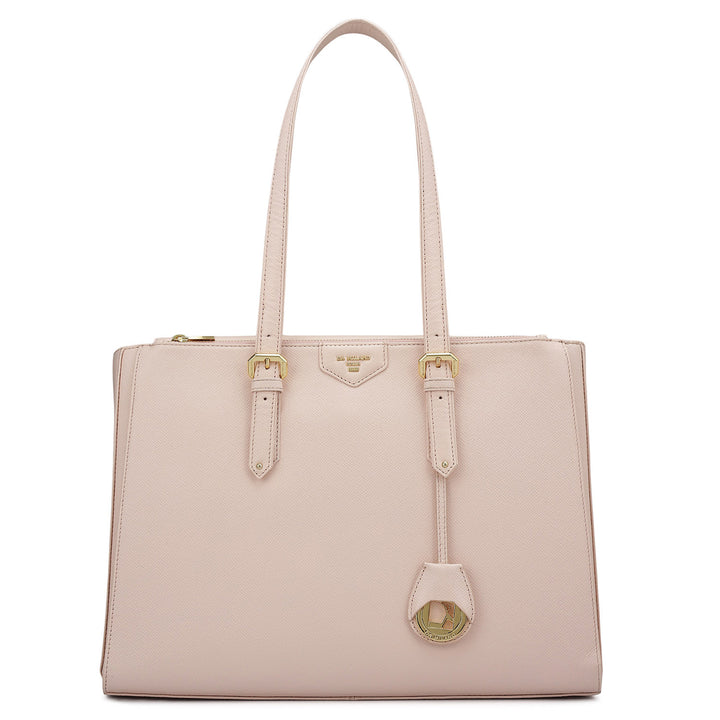 Large Franzy Leather Shoulder Bag - Blush