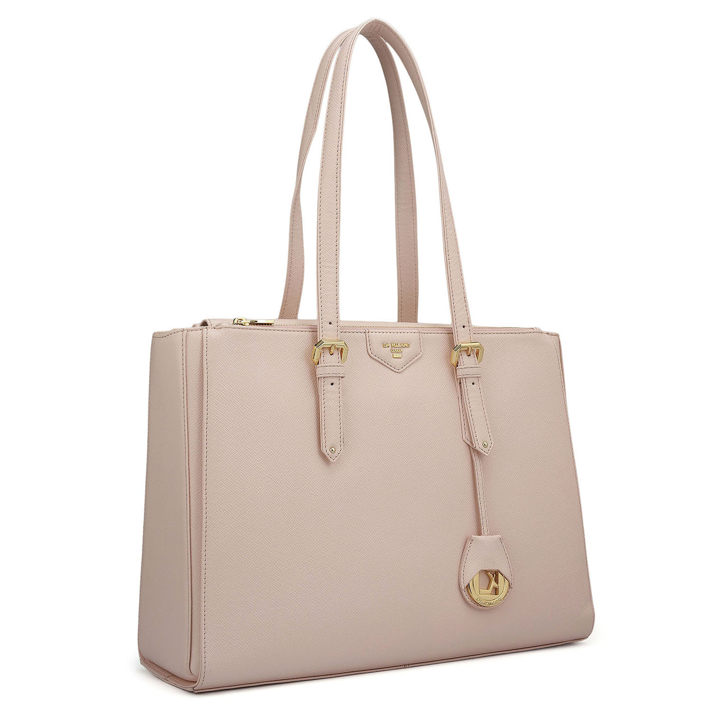 Large Franzy Leather Shoulder Bag - Blush