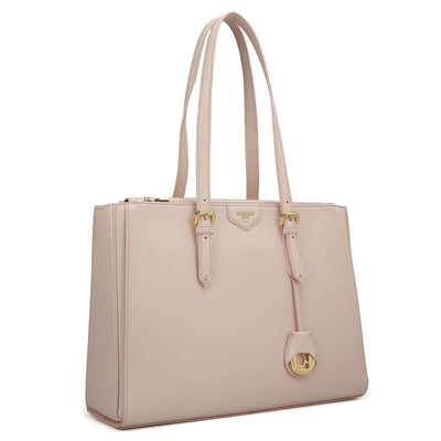 Large Franzy Leather Shoulder Bag - Blush