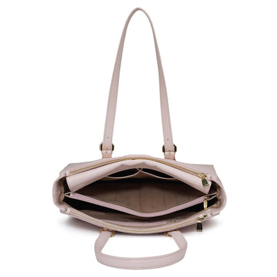 Large Franzy Leather Shoulder Bag - Blush