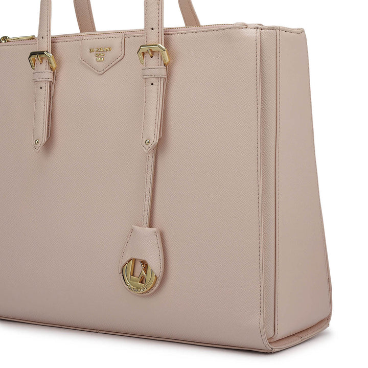 Large Franzy Leather Shoulder Bag - Blush