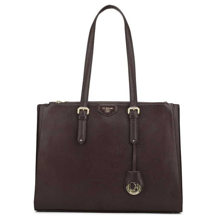 Large Franzy Leather Shoulder Bag - Chocolate