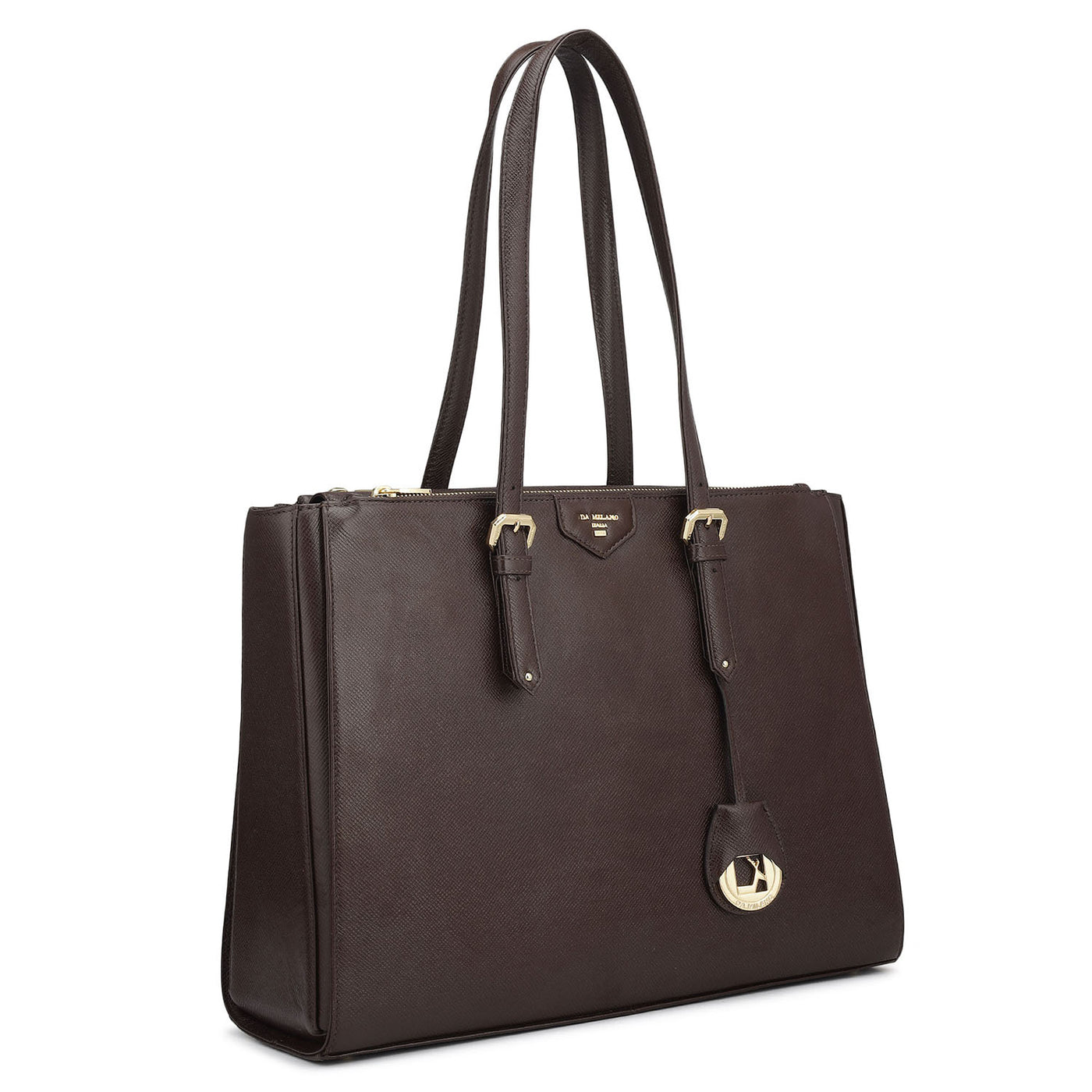 Large Franzy Leather Shoulder Bag - Chocolate