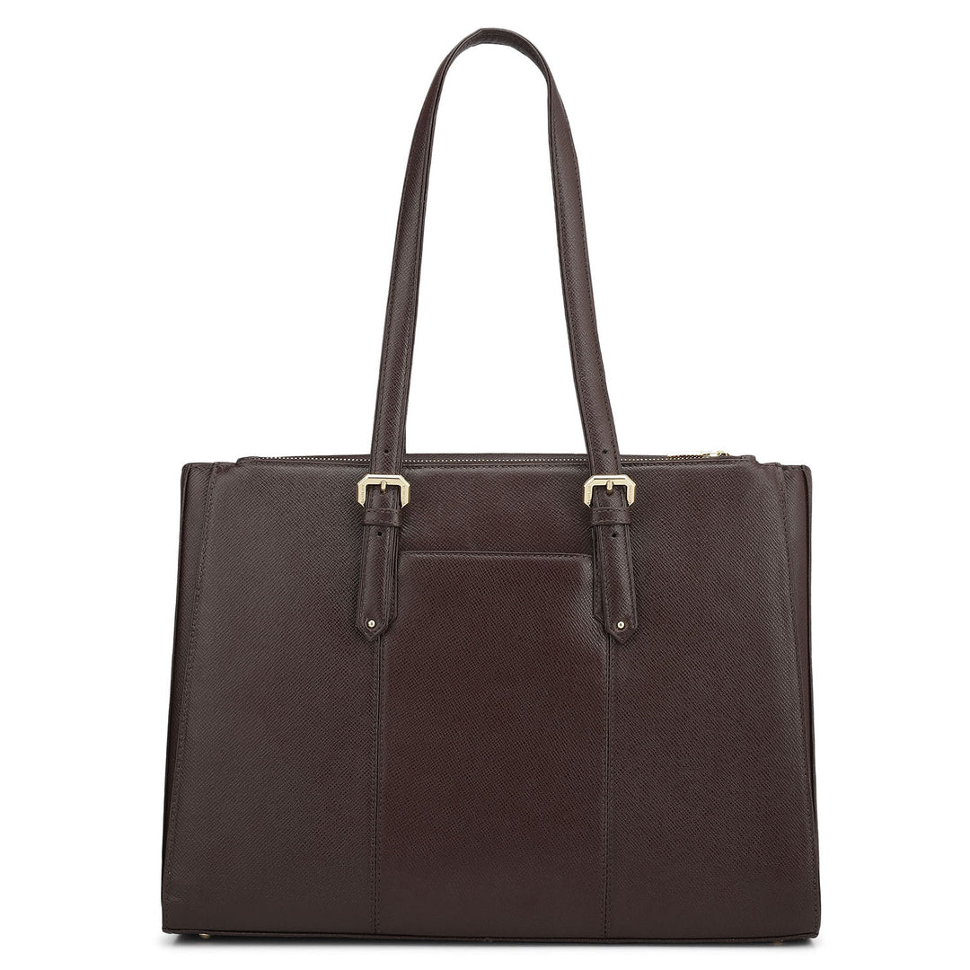Large Franzy Leather Shoulder Bag - Chocolate