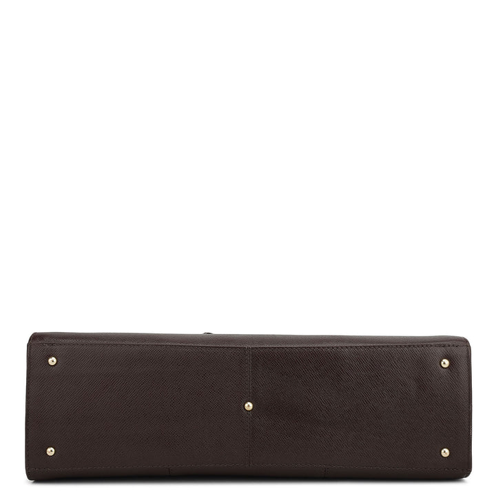 Large Franzy Leather Shoulder Bag - Chocolate