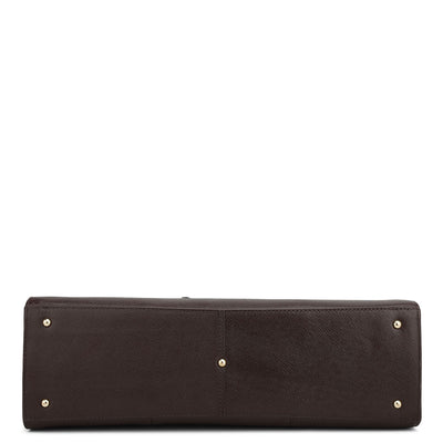 Large Franzy Leather Shoulder Bag - Chocolate