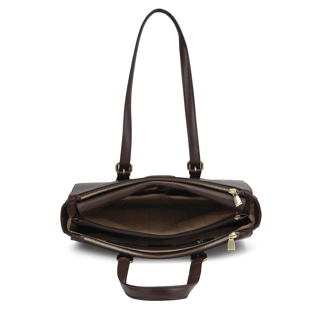 Large Franzy Leather Shoulder Bag - Chocolate