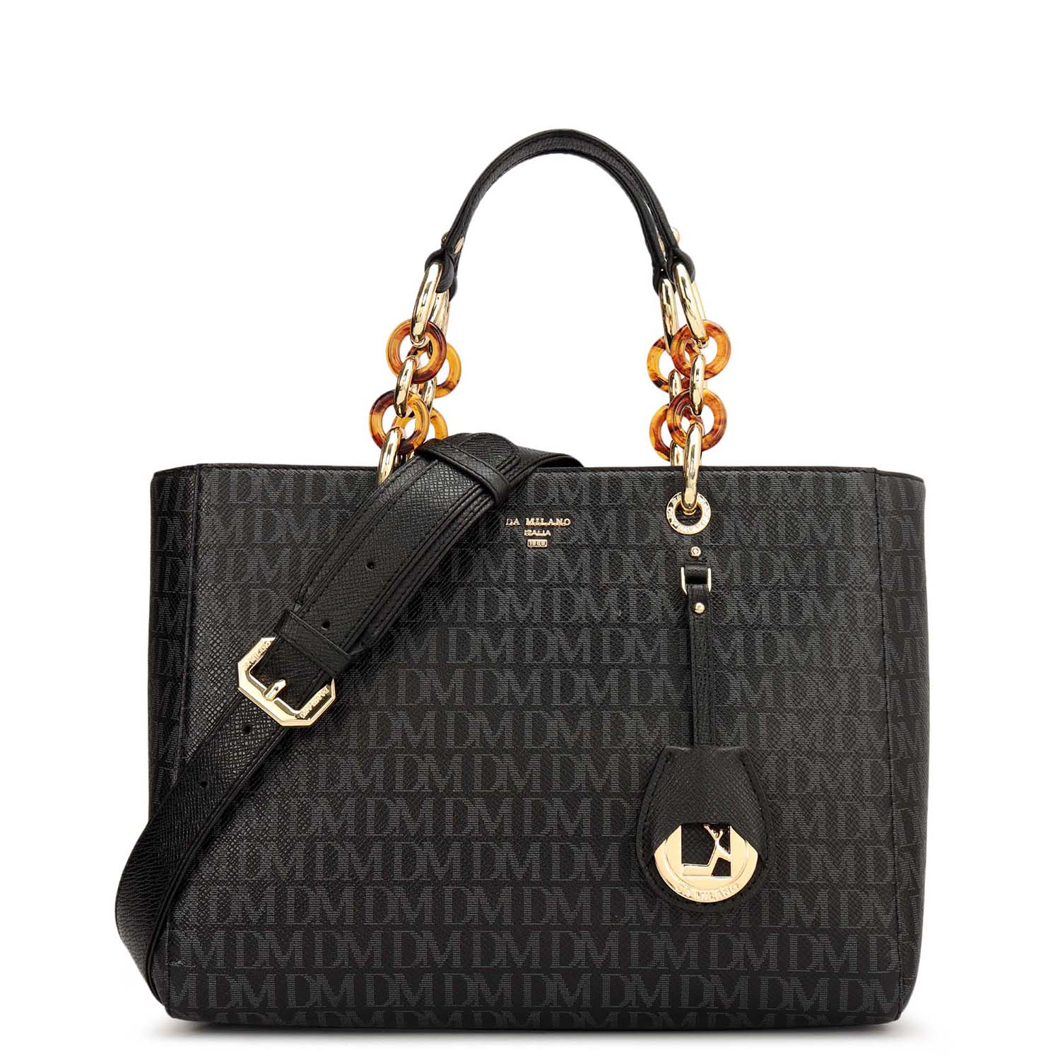 DA MILANO レザーバッグ Croco Leather Laptop Bag - Black – Da Milano