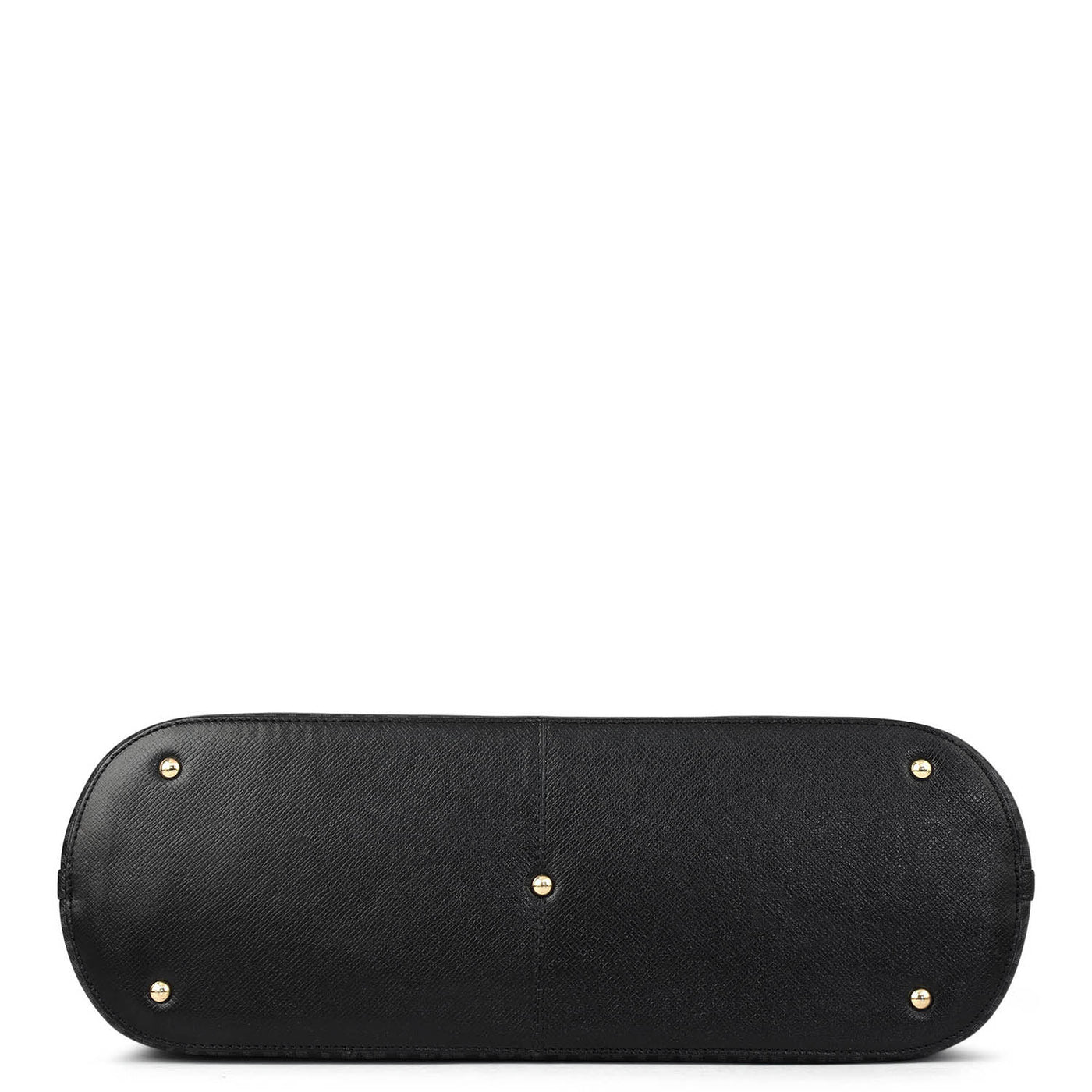 Large  Monogram Leather Tote - Black