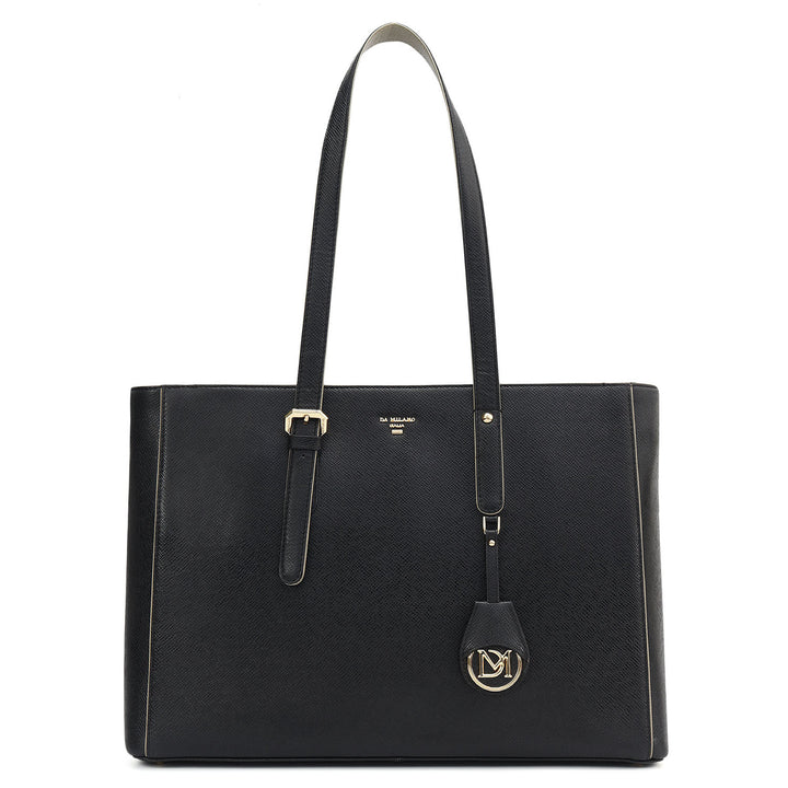 Large Franzy Leather Tote - Black