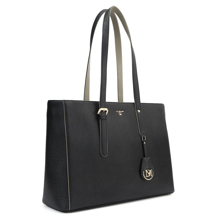 Large Franzy Leather Tote - Black