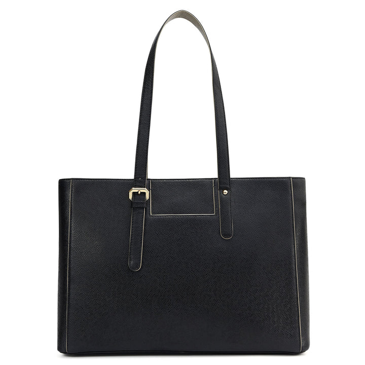 Large Franzy Leather Tote - Black