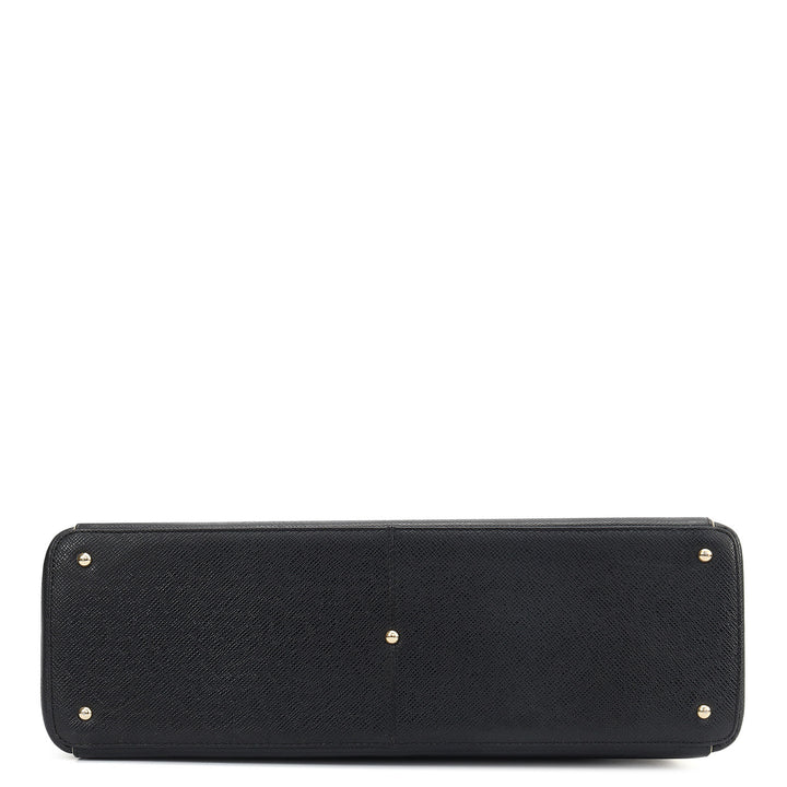 Large Franzy Leather Tote - Black