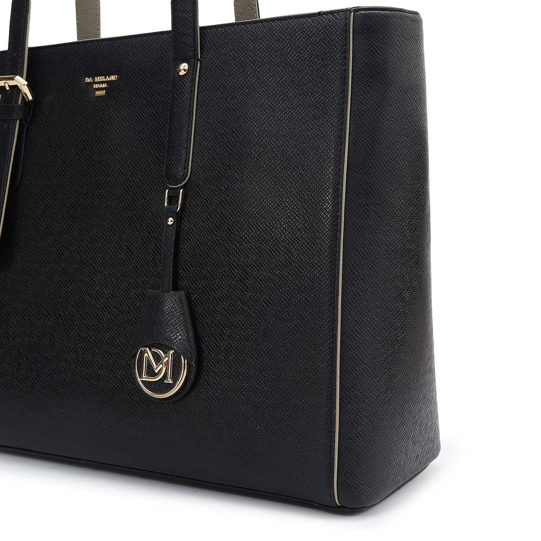 Large Franzy Leather Tote - Black