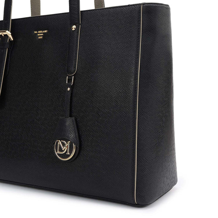 Large Franzy Leather Tote - Black