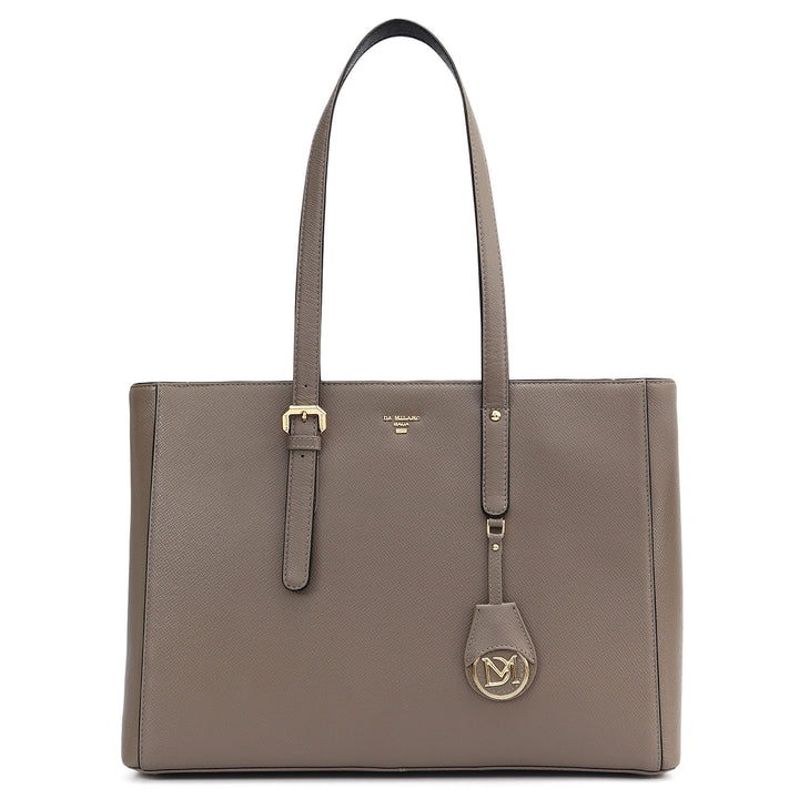 Large Franzy Leather Tote - Smoke Grey