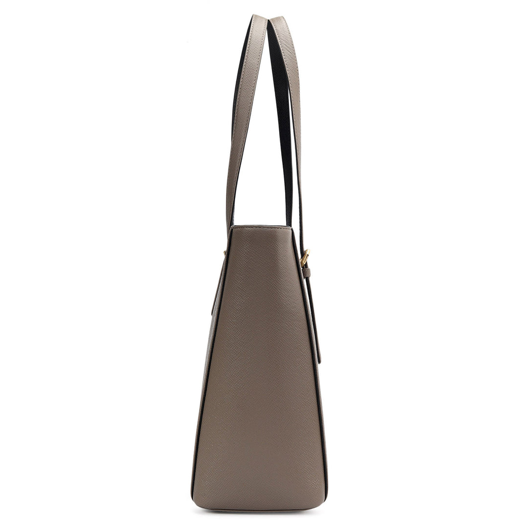 Large Franzy Leather Tote - Smoke Grey