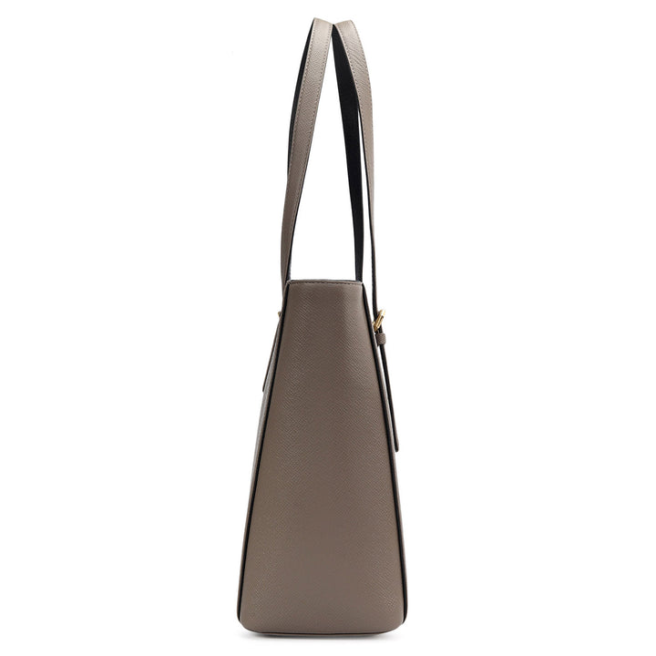 Large Franzy Leather Tote - Smoke Grey