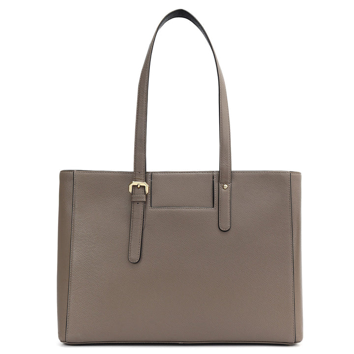 Large Franzy Leather Tote - Smoke Grey
