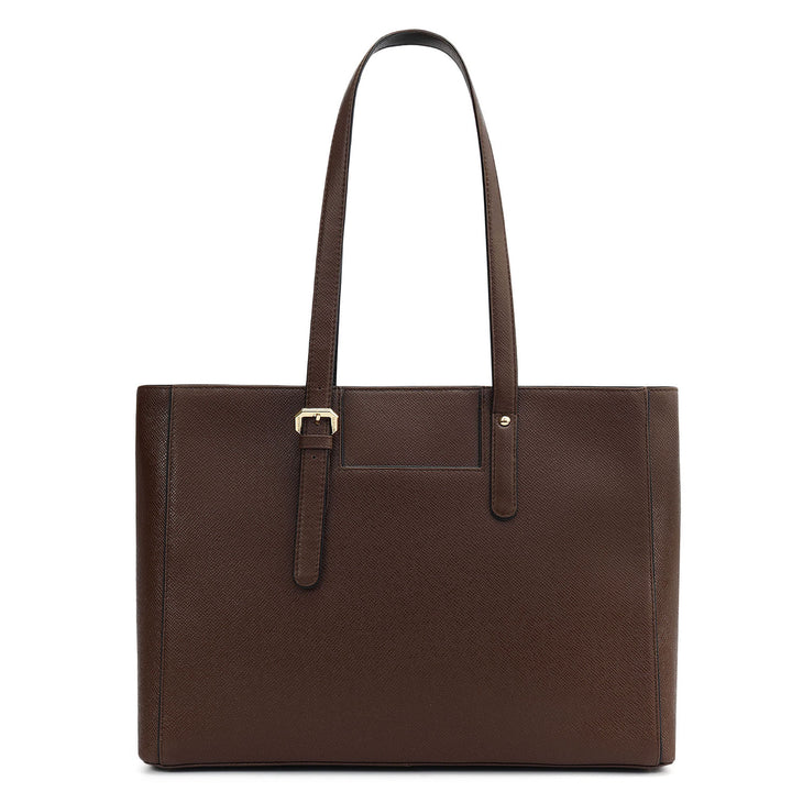 Large Franzy Leather Tote - Walnut