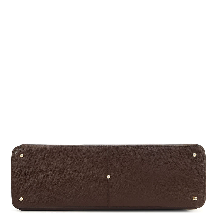 Large Franzy Leather Tote - Walnut