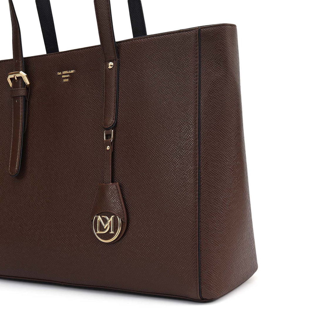 Large Franzy Leather Tote - Walnut